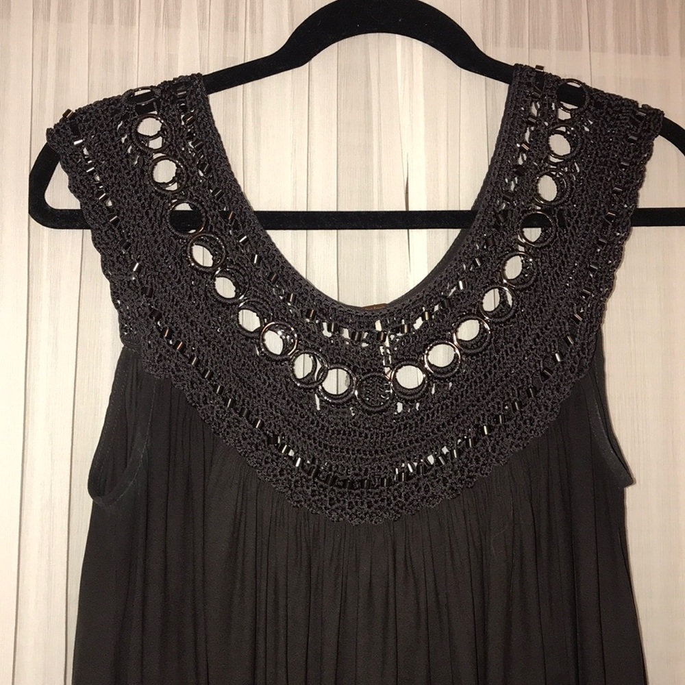 Free People Beaded Scoop Neck Top